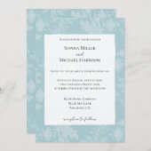 Pretty Sky Blue White Floral Faux Lace Wedding Einladung (Vorne/Hinten)