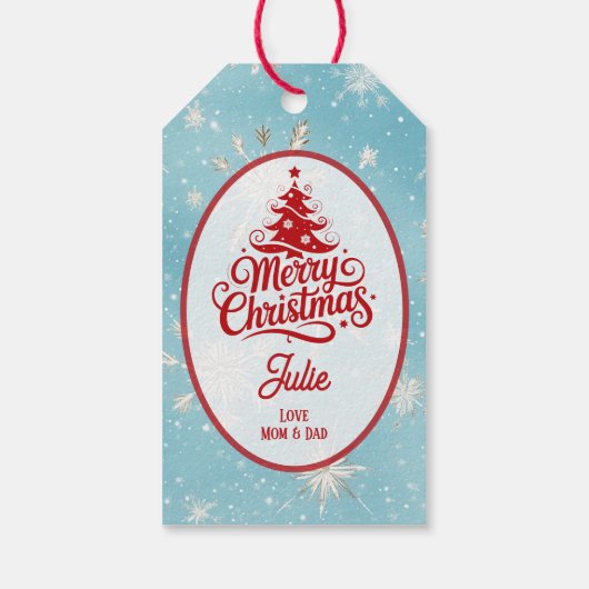 Pretty Snowflakes Christmas Geschenkanhänger (Rückseite)