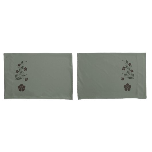 Pretty Soft Green Floral Pillowcase Set Kissenbezug (Vorderseite-Set)