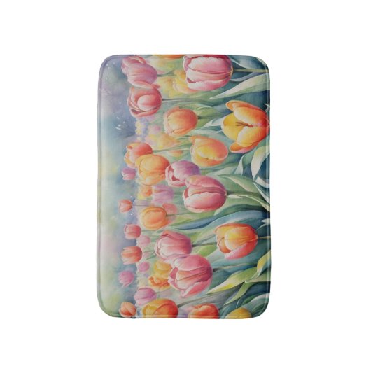 Pretty spring tulips badematte (Vorderseite Vertikal)