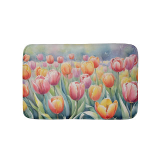 Pretty spring tulips badematte