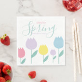 Pretty Spring Tulips Pastel Floral Birthday Party Serviette (Beispiel)