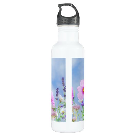 Pretty Spring Wild Flowers Edelstahlflasche (Rückseite)