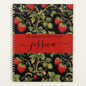Pretty strawberries pattern script name Recipe Planer (Vorderseite)