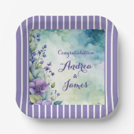 Pretty Stripped Lavender and Floral Pappteller