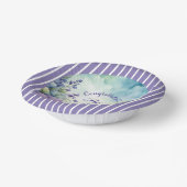 Pretty Stripped Lavender and Floral Pappteller (Gewinkelt)