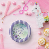 Pretty Stripped Lavender and Floral Pappteller (Party)