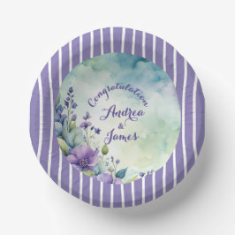 Pretty Stripped Lavender and Floral Pappteller