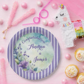 Pretty Stripped Lavender and Floral Pappteller (Party)