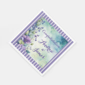 Pretty Stripped Lavender and Floral Serviette (Ecke)