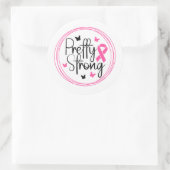 Pretty Strong Breast Cancer Awareness Runder Aufkleber (Tasche)