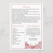 Pretty Summer Pink Peony Memorial Service Funeral Programm (Rückseite)