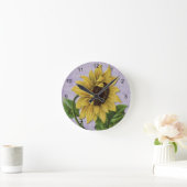 Pretty Sunflower On Sheet Music Runde Wanduhr (Zuhause)