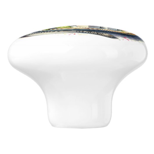 Pretty teacup of Tea with Lemon  Keramikknauf (Seitenansicht)