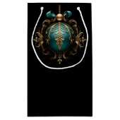 PRETTY TEAL AND GOLD CHRISTMAS ORNAMENTS KLEINE GESCHENKTÜTE (Rückseite)