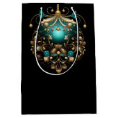 PRETTY TEAL AND GOLD CHRISTMAS ORNAMENTS MITTLERE GESCHENKTÜTE (Vorderseite)