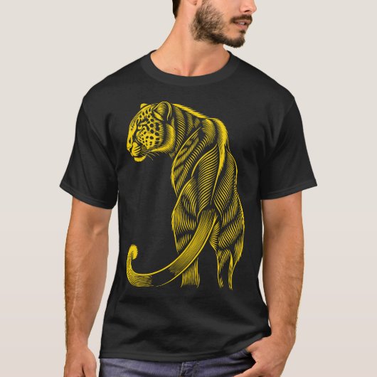 Pretty Trendy Leopard Print Gold  T-Shirt (Vorderseite)