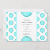 pretty turquoise basketballs pattern sports party einladung (Vorderseite)