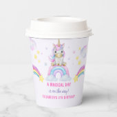 Pretty Unicorn Birthday Girl Pappbecher (Rückseite)