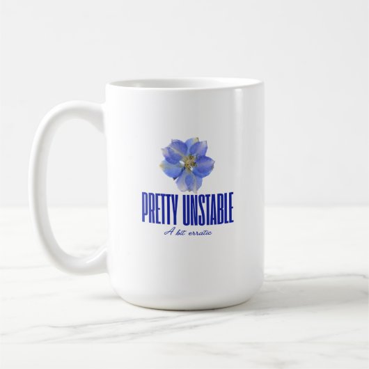 Pretty Unstable: Blue Floral Statement Tee Kaffeetasse (Links)