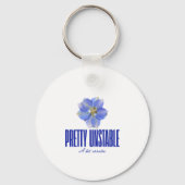 Pretty Unstable: Blue Floral Statement Tee Schlüsselanhänger (Rückseite)