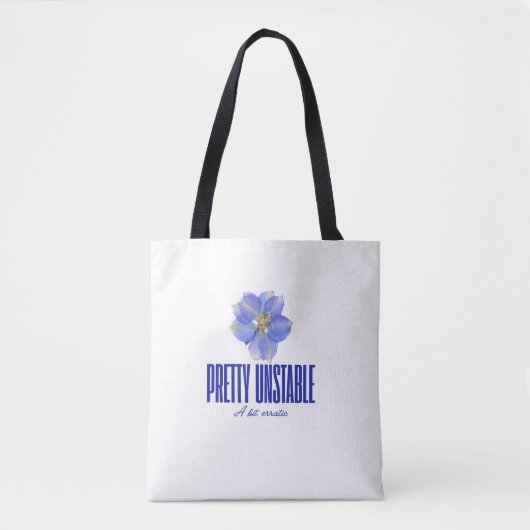 Pretty Unstable: Blue Floral Statement Tee Tasche (Vorderseite)