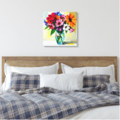 Pretty Vase of Colorful Flowers Leinwanddruck (Insitu (Schlafzimmer))