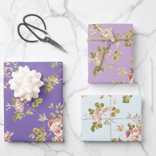 Pretty vining roses floral garden geschenkpapier set (Vorderseite)