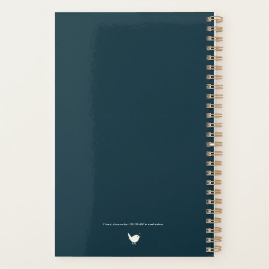 Pretty Watercolor Daisy Personalized Logo Planner Planer (Rückseite)