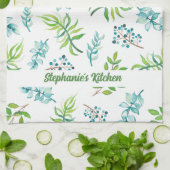 Pretty Watercolor Floral Garden Personalized Geschirrtuch (Gefaltet)