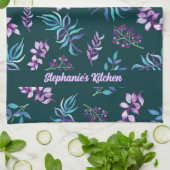 Pretty Watercolor Floral Garden Personalized Geschirrtuch (Gefaltet)