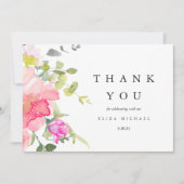 Pretty Watercolor Flowers Baby Shower Thank You Dankeskarte (Vorderseite)