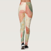 Pretty Watercolor Swirls Red/Green/Gold design Leggings (Rückseite)