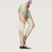 Pretty Watercolor Swirls Red/Green/Gold design Leggings (Rechts)
