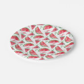 Pretty Watercolor Watermelon Pappteller (Schrägansicht)