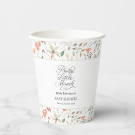 Pretty Watercolor Wildflower Baby Shower Paper Cup Pappbecher