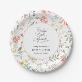 Pretty Watercolor Wildflower Baby Shower  Pappteller