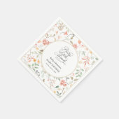 Pretty Watercolor Wildflower Baby Shower Serviette (Ecke)
