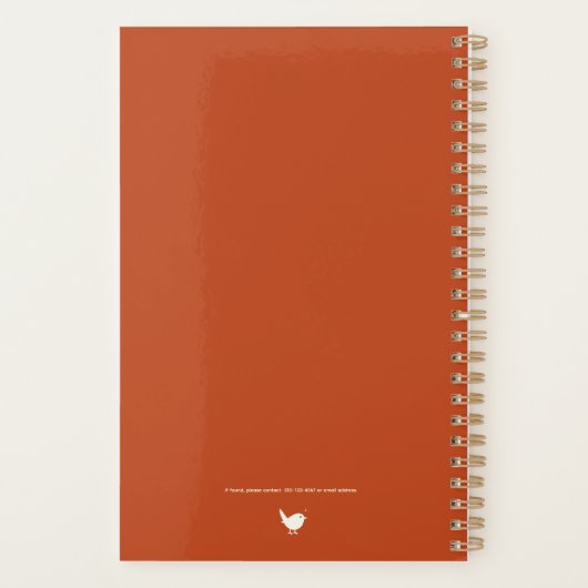 Pretty Watercolor Wildflower Personalized Logo Planer (Rückseite)