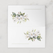 Pretty white apple blossom table name place card platzkarte (Außenseite Aufgefaltet)
