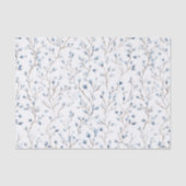 Pretty White Blue Floral Bridal Shower Seidenpapier (Vorderseite)