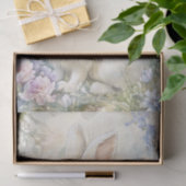 Pretty White Bunny Sitting in Patch of Wildflowers Seidenpapier (Geschenk)