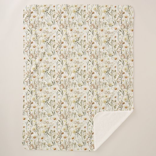 Pretty White Daisy Flowers Birthday Sherpadecke (Vorderseite)