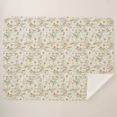 Pretty White Daisy Flowers Birthday Sherpadecke (Vorderseite (Horizontal))