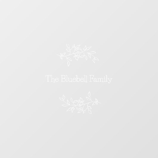 Pretty White Elegant Family Name Botanical Leaf Fensteraufkleber (Blatt)