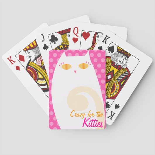 Pretty White Kitty Custom Spielkarten (Rückseite)
