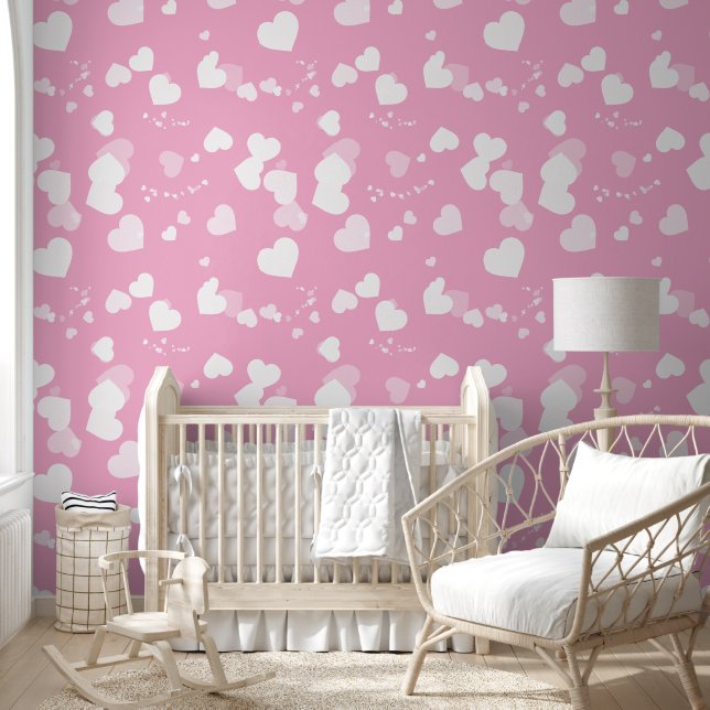 Pretty white love hearts wallpaper tapete (Kinder)