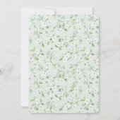 Pretty White Mint Light Blue Floral Bridal Shower  Einladung (Rückseite)
