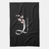 Pretty White Ribbon Support Lung Cancer Awareness. Geschirrtuch (Vertikal)