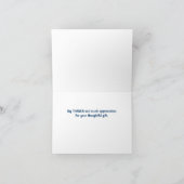 Pretty white swan floating on blue lake dankeskarte (Innenseite)